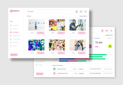 Web Builder Dashboard Design Template