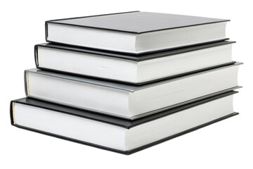 PNG Stack of four thick hardcover books