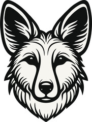 Fototapeta premium Elegant Maned Wolf Silhouette Vector with Flowing Lines