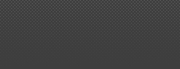 Dark gray background with halftone dotted texture. The background is sleek and modern. Gray color enhances the background's depth and style. Minimal halftone texture gradient background vector