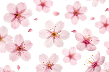 PNG Delicate pink cherry blossoms in bloom with falling petals