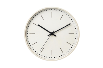 PNG Minimalist wall clock with black hands and simple design
