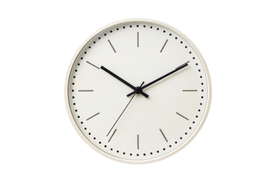 PNG Minimalist wall clock with black hands and simple design