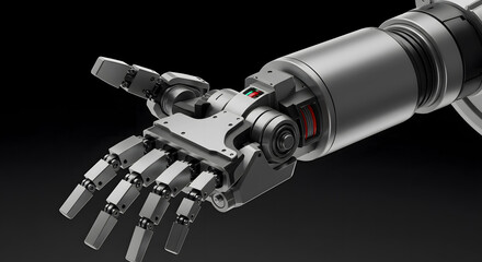 Close-Up of Futuristic Robotic Arm Joint with Mechanical Details