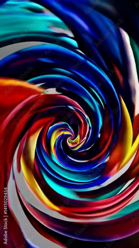 Aufkleber vibrant colorful swirls in dynamic fluid motion across three frames