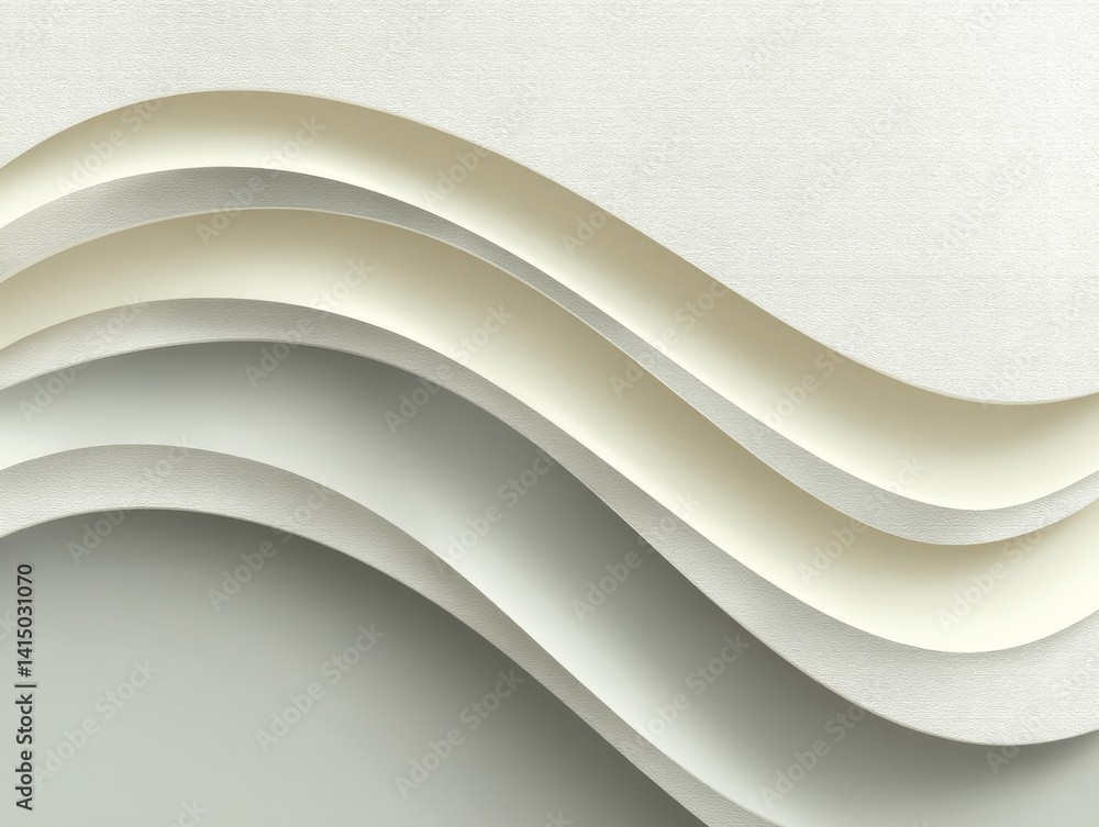 Poster minimal wavy line pattern with light shadows creates soothing abstract design