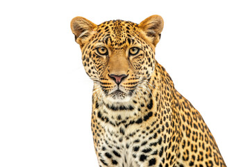PNG Close-up portrait of a majestic leopard with striking patterns