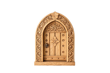 PNG Ornate wooden door with floral engravings
