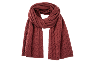 PNG Elegant red cable knit scarf fashion accessory cozy winter style