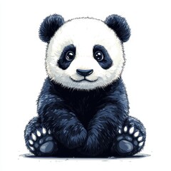 panda bear isolated on white
