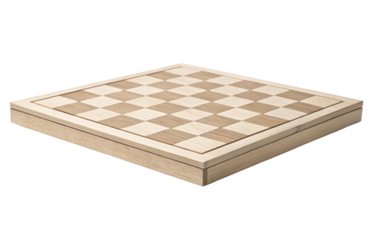 PNG Wooden chessboard with classic brown and beige checkered design