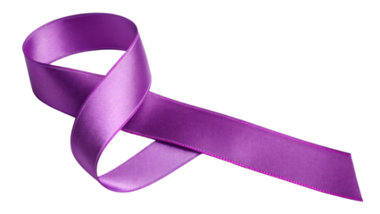 Purple ribbon on white background 