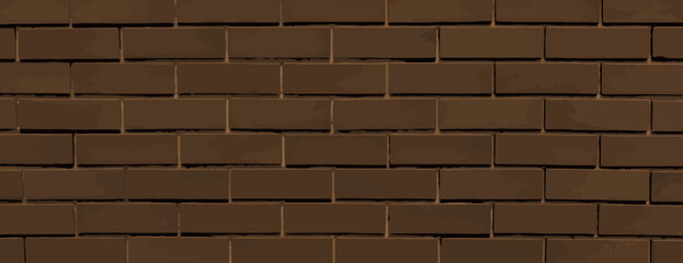 Brick background, brown background with a textured, rustic style. The background features a pattern of brown bricks. Brick texture background vector wallpaper