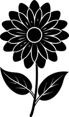 black and white flower vector