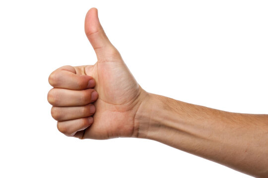 PNG Adult caucasian male hand showing thumbs up gesture