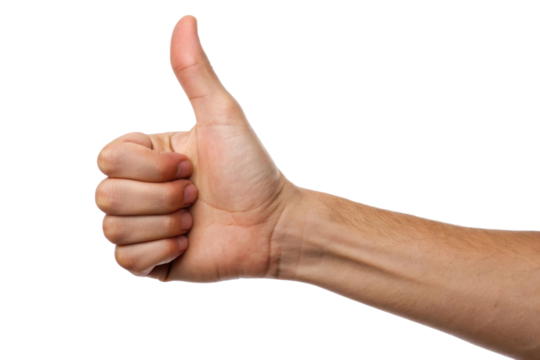 PNG Adult caucasian male hand showing thumbs up gesture