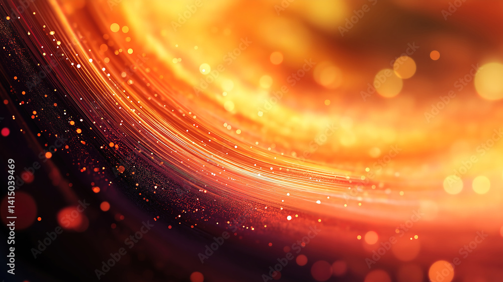 Poster fiber optics in a blurred abstract background symbolizing fast internet and digital communication