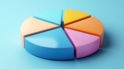 Obraz premium Business dashboard style D pie chart with clean parts and label placeholders