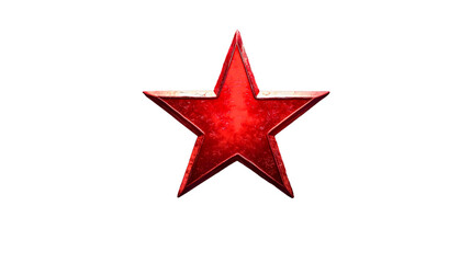 A bright crimson red star with five points, a classic and beautiful red star of decorative character.