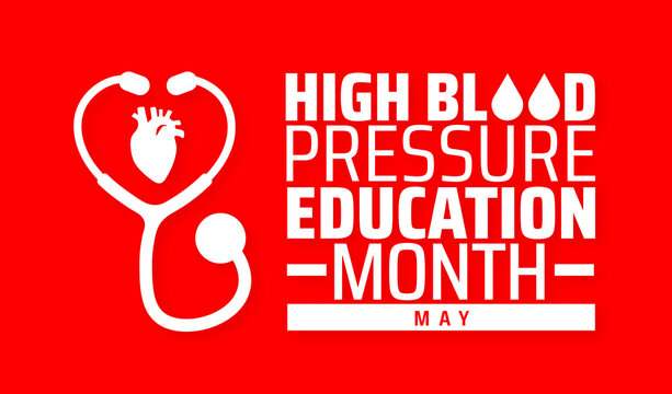 High Blood Pressure Education Month Geometric shape pattern background banner or poster design template. observed every year in May. Holiday concept. Use to any Template, card, poster, placard.