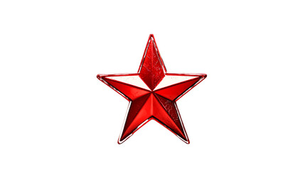 Obraz premium A bright crimson red star as decoration or part of a medal, a red star medal for bravery, a large red star.