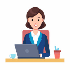 Business women working on laptop 