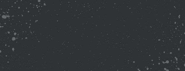 Dark gray background with splatter texture. The background is gray with scattered spots, creating a dynamic and artistic style. Aesthetic background vector. Black background.