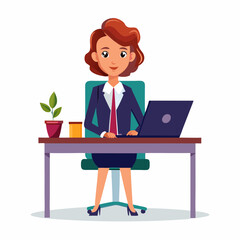 Business women working on laptop 