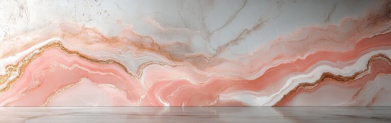 Elegant Pink Marble Background with Luxurious Veins and Polished Texture