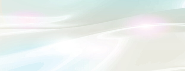 Soft pastel background with smooth, flowing texture. Light blue and white colors create a serene, airy background effect. Gradient wave background vector. Green background.