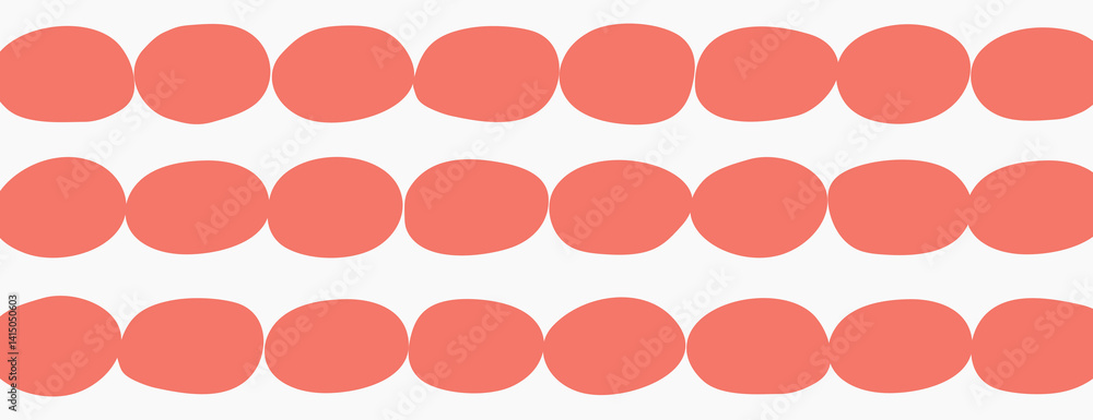 Poster abstract background with coral ovals on a white background. the coral color and smooth texture creat