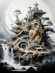 Enchanting Waterfall Castle A Surreal Architectural Masterpiece