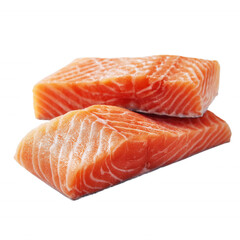Fresh Raw Salmon Fillet Clean Cut Isolated Transparent Background