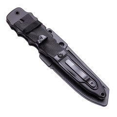 A durable blunt-tip safety diving knife designed for cutting rope and fishing lines underwater. transparent PNG
