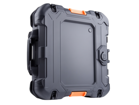 A protective hard case designed for safely storing and transporting a diving computer. transparent PNG