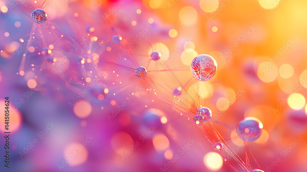 Poster abstract tech background with printed circuit board, depth of field effect, and bokeh highlighting