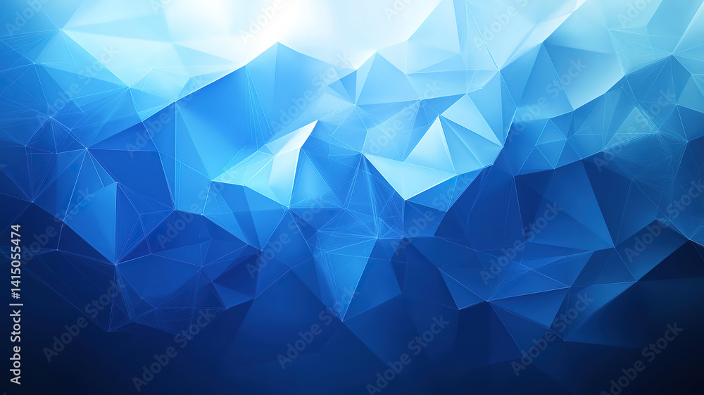 Poster abstract polygonal space background in classic blue featuring connection lines and dots for technolo