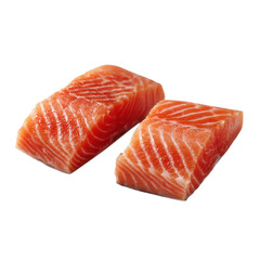 Fresh Raw Salmon Fillet Clean Cut Isolated Transparent Background
