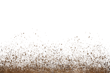 mud splash isolated transparency background.