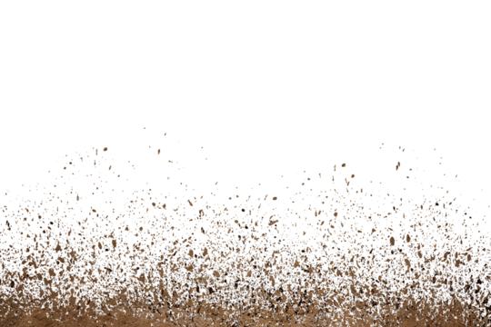 mud splash isolated transparency background.