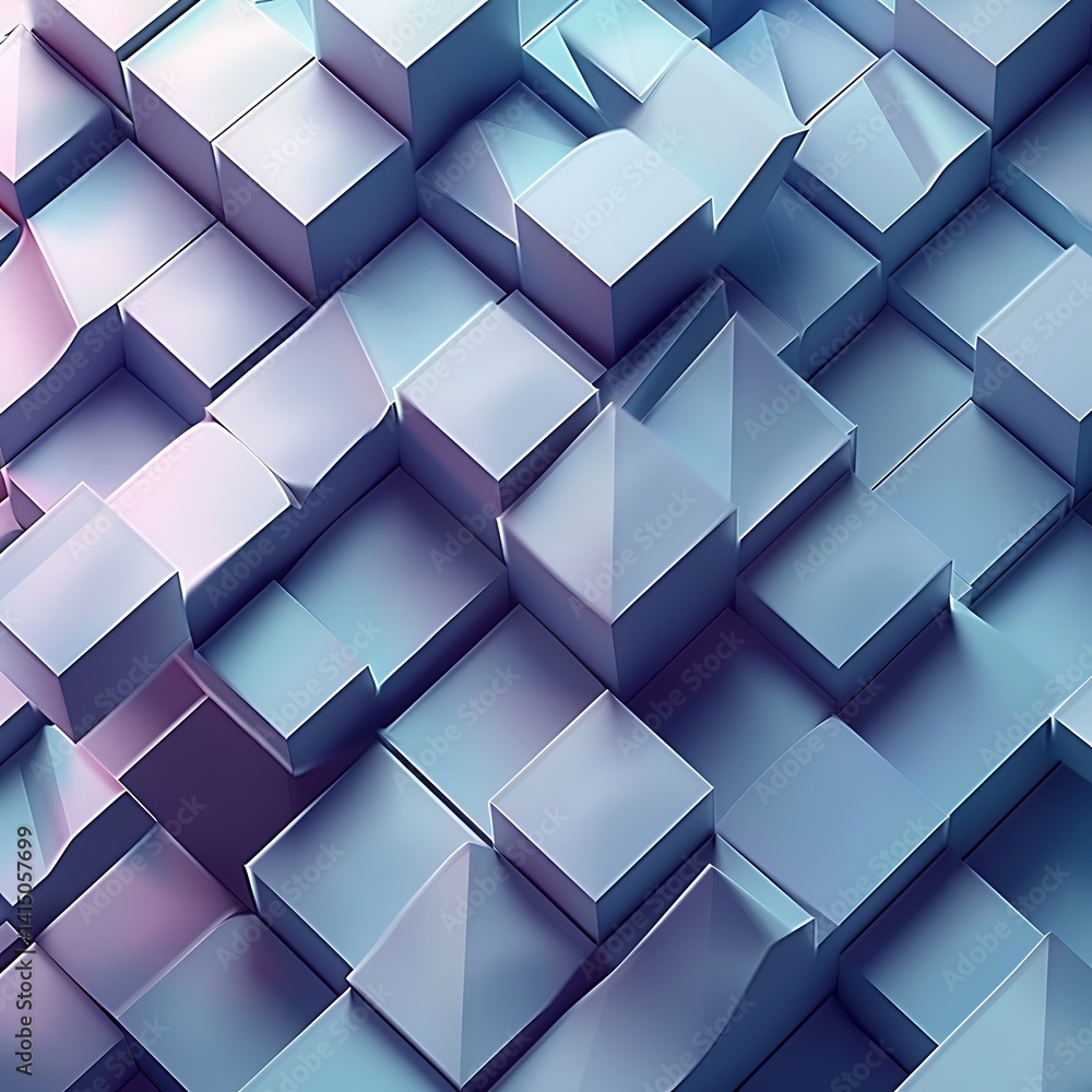 Poster abstract background featuring a dense arrangement of interlocking geometric cubes viewed isometrical