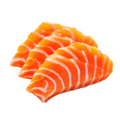 Fresh Raw Salmon Shasimi Fillet Clean Sliceson Transparent Background