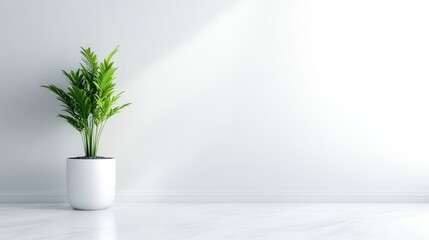 Minimalist interior with potted plant (1)