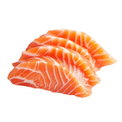 Fresh Raw Salmon Shasimi Fillet Clean Sliceson Transparent Background