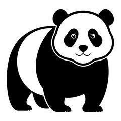 Black Panda Outline Illustration
