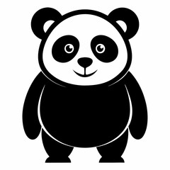 Black Panda Outline Illustration