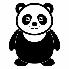 Black Panda Outline Illustration