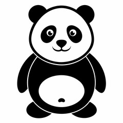 Black Panda Outline Illustration