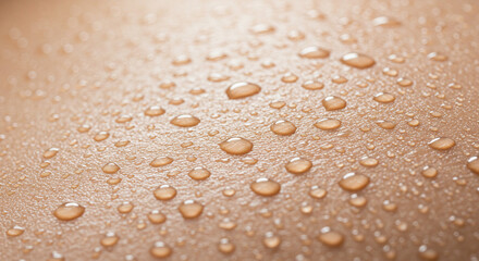Macro shot of human skin with water droplets, emphasizing texture and hydration perfectly.