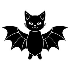 black cat on a white background